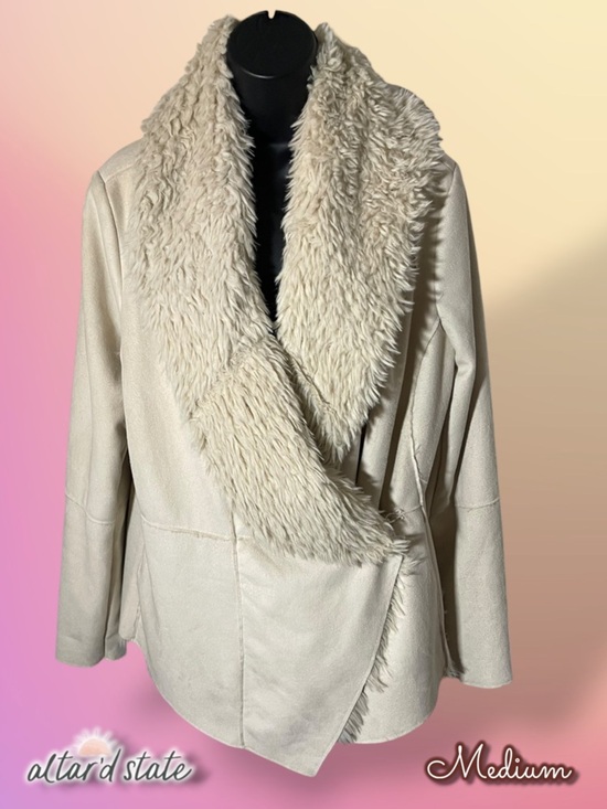 Altar'd State Jackets & Blazers - Altar'd State Cream Sherpa Wrap Jacket - Medium